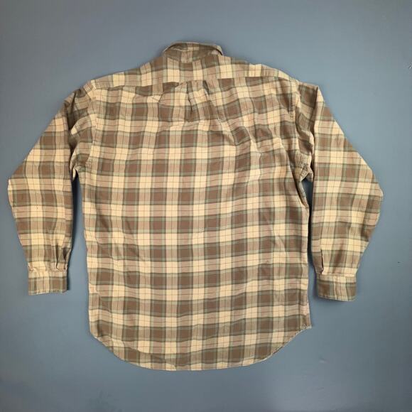 Ralph Lauren Golf Tilden Plaid Button Down Shirt Men M Tan Cotton Preppy - Picture 3 of 9